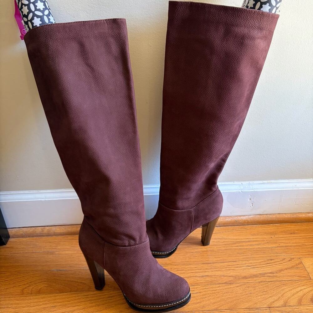 Cole Haan Nike Air | Nola Slouchy Knee High Boots Platform Nubuck Brown Size 7.5 - Picture 3 of 8
